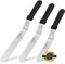 WALFOS Angled Icing Spatula - Stainless Steel Cake Decorating Spatulas Offset Cake Spatula Set for Baking, Plastic Handle for Easy Grip (15cm, 20cm, 25cm)
