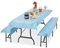 Relaxdays 24 x Bierzeltgarnitur Auflage, bayrisch, 8 Biertisch Tischdecken 250x100cm, 16 Bierbankauflagen 250x55cm, weiß-blau
