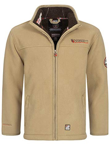 Geographical Norway Herren Polar Fleece Jacke Zip Embro & Patches WR146H/GN Größe XL Farbe camel