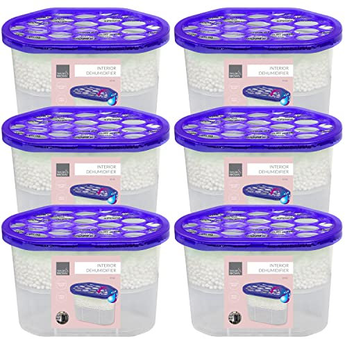 Taylor & Brown Pack of 6 Scented Interior Dehumidifier Condensation Remover Moisture Absorber Damp Mould in Home Kitchen Wardrobe Bedroom Caravan Office Garage Bathroom Basement 500ml (Fresh Linen)