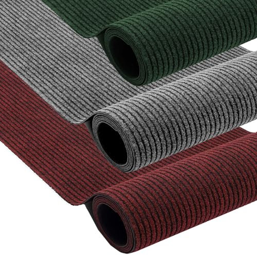 TENDEEVOLUTION Tappeto da Esterno su Misura al Mezzo Metro Lineare, Zerbino da Esterno Antiscivolo e Lavabile, Tappeto Asciugapassi, Passatoia Corridoio o Ingresso (GRIGIO ALTEZZA 1 METRO)