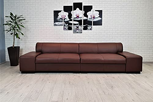 Quattro Meble Braunes Echtleder 4 Sitzer Sofa London Breite 302cm Ledersofa Echt Leder Mondial Couch Farbauswahl