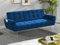 Vente-unique Schlafsofa, 3-Sitzer, ausziehbar, Schlafsofa, Samt, Polari, Nachtblau