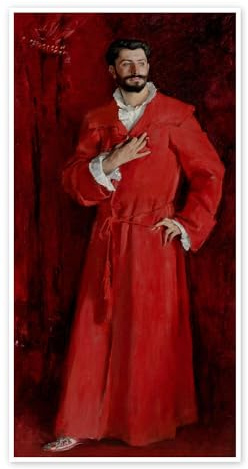 Posterlounge Dr. Pozzi zu Hause Poster | 70 x 140 cm von John Singer Sargent Rot Wandbilder Wanddeko