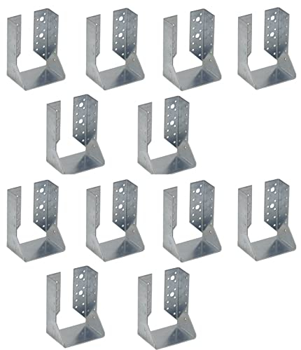 Gedotec Sabot de poutre avec languettes internes en acier | 10 pces Support de poutre - 120 x 160 x 75 mm | Support de poteau Raccord d'angle pour charge lourde | Angle métallique Angle métallique 9