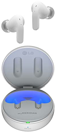 LG Electronics TONE Free Dt60Q Auricolari Bluetooth In-Ear con Tecnologia Meridian, Cancellazione Attiva del Rumore ANC, e Igienizzazione Uvnano+, Bianco