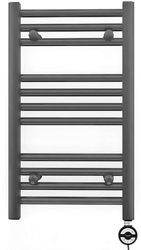 450mm Wide Anthracite Grey Electric Bathroom Heated Towel Rail Thermostatic Warmer Radiator Precise Control (450 x 600 mm (BTU: 927))