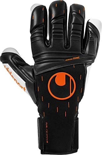 Uhlsport SPEED CONTACT ABSOLUTGRIP HN Halb-negativ Torwarthandschuhe Fußball schwarz/weiß/fluo orange Größe 8