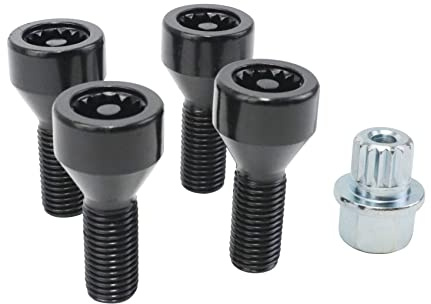 KGGMGUG Wheel Lock Set Lug Nuts Bolts M12 x 1.5mm Fits for BMW Z4 Z3 M6 M5 M3 650i 535i 528i 525i 335i 328i 330i Mini Cooper Replacement 36136786419