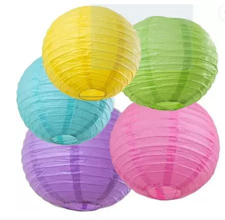 Mr. Gadget's Solutions Lot de 5 lanternes en papier chinois/japonais multicolores à suspendre - 25,4 cm