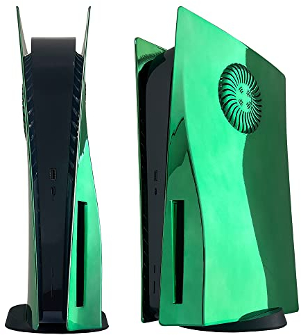 Placa frontal con rejillas de refrigeración DOBEWINGDELOU Placa frontal brillante de consola Cubierta de repuesto de la placa lateral Accesorios a prueba de polvo Caja ABS Galvanizado Verde