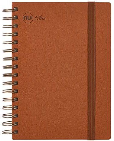 nu: Notizbücher – Elite Premium Range – Draht-Tagebuch – A4-Notizbuch – gebundenes Notizbuch – Schreibwaren-Notizbücher – hellbraunes Tagebuch – 120 Seiten