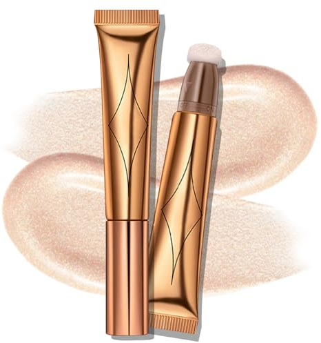 Ofanyia Highlighter Zauberstab, flüssiger Glitzer Gesicht Textmarker Stick mit Kissenapplikator, tierversuchsfrei, seidig glatt, leicht, mischbar, Schönheitsstab für Gesicht (04# Textmarker)
