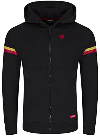 riverso Herren Kapuzenjacke RIVDanilo Hoodie Kapuzenpullover Reißverschluss Kapuze Hooded Jacke Baumwolle Schwarz L, Größe:L, Farbe:Black - Formula Red