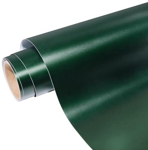 VINYL FROG Metallic Permanent Vinyl Satin Adhesive Vinyl Roll 1x6ft Dark Green Craft Vinyl for Mug, Cup, Window & Home Deco,and Other DIY Projects