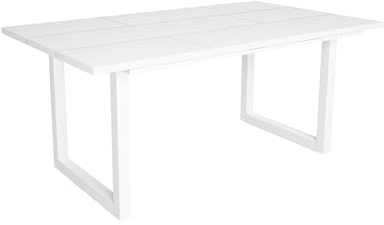 Skraut Home - Esstische | 8 Personen | 170 | Robust und stabil Dank Seiner Struktur und solide Beine | Ideal für Familienversammlungen | Weiß | Industrielles Stil