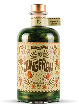 AstroloGin® - Für jedes Sternzeichen | Farbiger Glitzer Gin mit Ingwer & Limette | Premium Gin aus Deutschland | 41% Vol (1 x 0,5l) (Jungfrau)