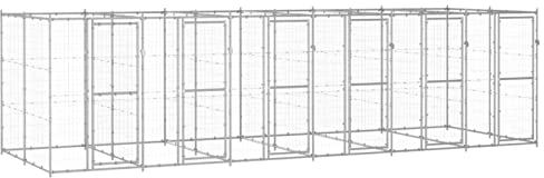 Yolola Outdoor-Hühnerstall,Hühnerhaus Freilaufgehege Stahl Freigehege Silber Hühnergehege Hühnerkäfig,Gehege Hühner 660 x 220 x 180 cm Für Hühnern, Hennen, Enten und Anderen Kleintieren