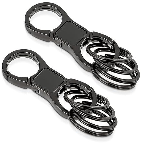 Thinp 2 Sets Key Chains for Car Keys, Detachable Key Ring Quick Release Keychain with 4 Key Rings Heavy Duty Car Key Organizer Key Chain Holder Clip for Men and Women