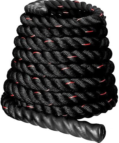 Senshi Japan Battle Rope 38mm & 50mm * 6/9/12/15m SUPER HEAVY Exercise Rope for Home Gyms, Weighted Rope Training, Professional Workouts (9m, Without Anchor)