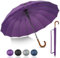ZOMAKE Stockschirm - XXL 55 inch Golf Regenschirm Groß,16 Knochen Sturmfest Stabil Automatik Umbrella,Windsicher Regenfest Reise Regenschirm Mit Holzgriff für Damen & Herren(Violett)
