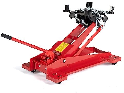 Cric elevatore di servizio di trasmissione idraulica, capacità 1/2 tonnellata (0,5 kg), carrello di sollevamento a basso profilo, sollevamento attrezzi da officina auto, rosso