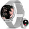 RUXINGX Smartwatch Damen mit Telefonfunktion, HD Voll Touchscreen, Armbanduhr mit 120 Sportmodi Pulsuhr SpO2 Schlafmonitor Menstruationszyklus, Fitness Tracker für Android iOS Silber