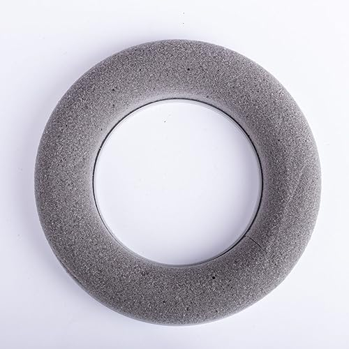 artplants.de Steckschaum Ring AMEB für Kunstblumen, mit Kunststoffunterlage, grau, Ø 20 cm - Steckschaum Kranz