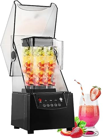 Smoothie Blender Maker, 2000 Ml Licuadora Comercial Con Escudo Insonorizado, 17000 Rpm Licuadora De Alta Velocidad Trituradora De Hielo Blade, Con Panel De Control Inteligente, Para Triturar Hielo
