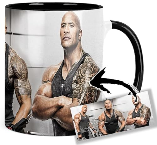 Dwayne Johnson A Tasse Innen & Henkel Schwarz Keramikbecher Mug