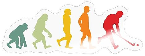 Spreadshirt Feldhockey Evolution Sticker Aufkleber, 10 x 10 cm, Transparent glänzend