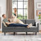 Yaheetech 3 Sitzer Sofa Gästesofa Modern Couch 3er Sitzsofa Bequeme Polsterung 188,5×79×80 cm fürs Wohnzimmer/Schlafzimmer/Gästezimmer, Sofateile unter dem Polster verpackt Hellgrau