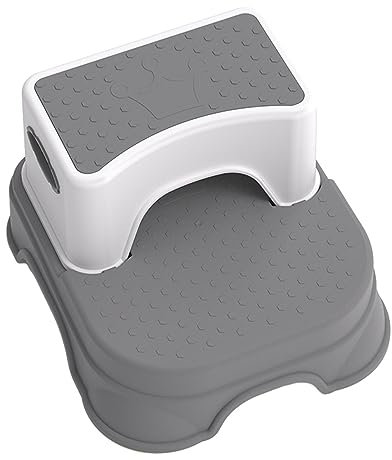 Supatmul Tabouret à 2 marches pour Enfant, Escabeau Enfant avec 2 marches, Tabouret antidérapant Salle Bain pour l'apprentissage la propreté, la Cuisine et la Salle Bain
