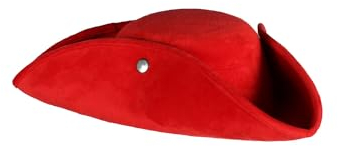 PARTY DISCOUNT NEU Dreispitz Flair aus Samt, rot, Kopfweite 57-58cm
