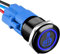 ETOPARS Nero Guscio 19mm Interruttore a Pulsante Impermeabile 12V 5A Interruttore a Levetta per Auto Interruttore a Bilanciere 5 Pin ON off con Presa Filo Blu Luce Posteriore