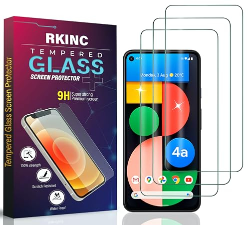 RKINC 3 Stück, Panzerglas Schutz Glas für Google pixel 4a 4G, Panzer HD Displayschutzfolie, 0,33 mm kratzfest, splitterfrei, blasenfrei, lebenslangeGarantie