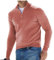 Jersey básico de Cachemira con Cremallera para Hombre, Polo para Hombre, clásico, Jersey con Cuello en V para Hombre, Manga Larga, Tacto Suave, Cremallera de un Cuarto (M,Rosa)