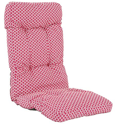 PATIO Stuhlauflage Hochlehner Cordoba 124 x 48 cm Sitzauflage rot weiß gesteppt Taschen zur Befestigung für Gestell bis 45 cm breit mit Ø 18 mm Rohrdicke