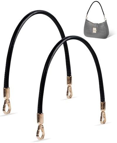 MEGAVOW Taschengriff Schultergurt Schulterriemen für Taschen, PU Lederriemen Taschenhenkel Taschengurt Breit, DIY Schultergurt für Geldbörse Tote Handtasche Umhängetaschen, Schwarz, 60cm