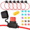 GUOYIHUA Lot de 6 porte-fusibles plats 16 AWG pour voiture, porte-fusibles 3 A/5 A/7,5 A/10 A/15 A/20 A, pour voiture, camion, moto, bateau
