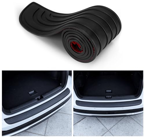 Einesin Protection Pare Choc Voiture, Protecteur Porte Coffre en Caoutchouc, Protecteur Pare-Chocs Arrière Autocollante,Compatible avec la Plupart des Voitures (90 x 7 CM)
