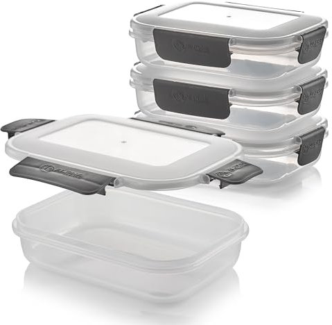 Alpha Designs | Meal Prep Containers Reusable Food Lunch Box with Lids | 3 Pack | 600ml