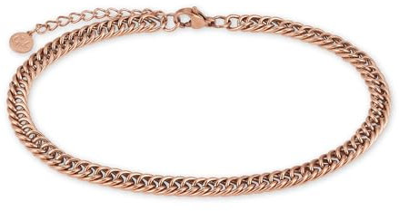GD GOOD.designs Fußkettchen Panzer für Damen in Rosegold - Wasserfeste Fußkette verstellbar (22-27cm) I Rosegoldener Edelstahl Fußschmuck für Frauen