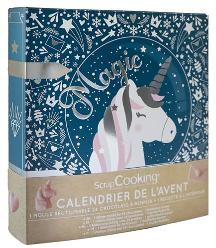 ScrapCooking – Adventskalender Einhorn – zum Erstellen eines Adventskalenders mit Form für 24 Schokolade & Rezept – Backen für Kinderkuchen – Advent Calendar – 3811