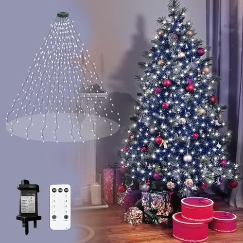 Neonawall Christmas Tree Lights 2m 400LED Christmas String Lights Plug in Fairy Lights Plug in Christmas Decorations Xmas Lights Waterproof with 16 Strands 8 Modes Romote for Indoor Outdoor Decoration