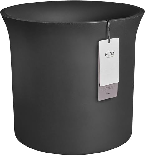 elho june tulip 40cm flower pot - Black | Ø 39 x H 39 cm | Suitable for Indoor & Outdoor | 100% Recycled Plastic