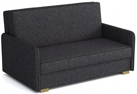 MEBLE-LUX Schlafsofa mit Bettkasten IVA 118 cm Breit I 2 Stzer Sofa mit Schlaffunktion I Schlafcouch Ausziehbar I Klappsofa für Kinder- oder Gästezimmer I Sofa Klein in Grau