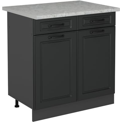 Vicco Mueble bajo de Cocina R-Line, Antracita casa de Campo, 80 cm ET Mármol