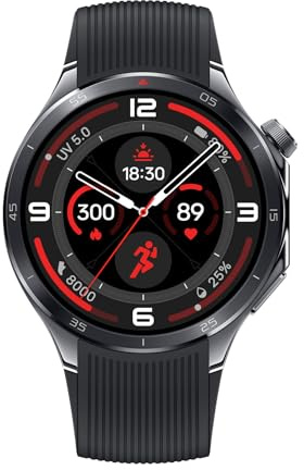 OnePlus Google Watch 3 Obsidian Titantium, 32 GB, batteria da 120 ore, monitoraggio salute e fitness, design in cristallo zaffiro, lunetta in titanio, doppio motore, Wear-OS