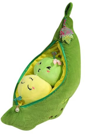 MERIGLARE Plüschtierbohne in Reißverschlusskapsel, Kuscheltier, Heimdekoration, Cartoon Stofftier, Stofftier für Geburtstagsgeschenke, Feiertage, Kinder, Jungen, 28 cm Bohnen